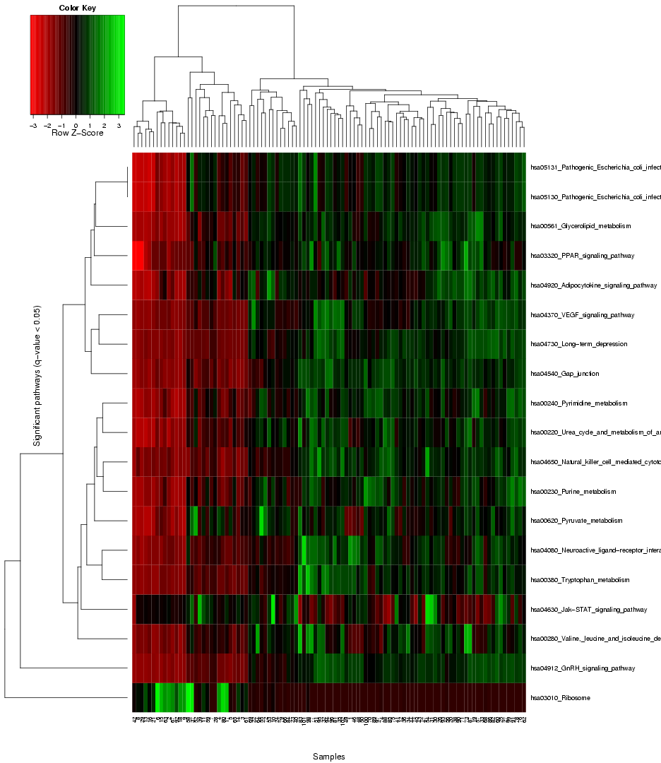 Differential gene set expression heat map